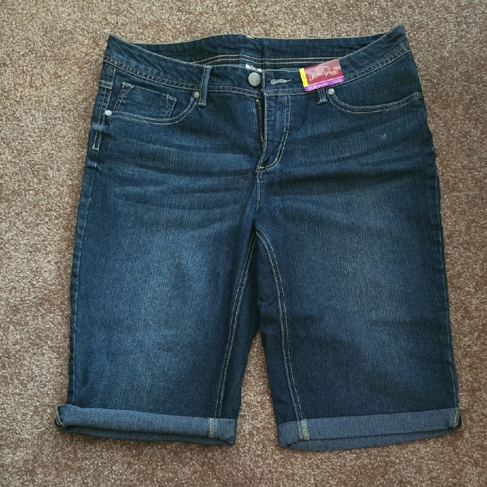 Faded Glory Indigo Denim Bermuda Shorts